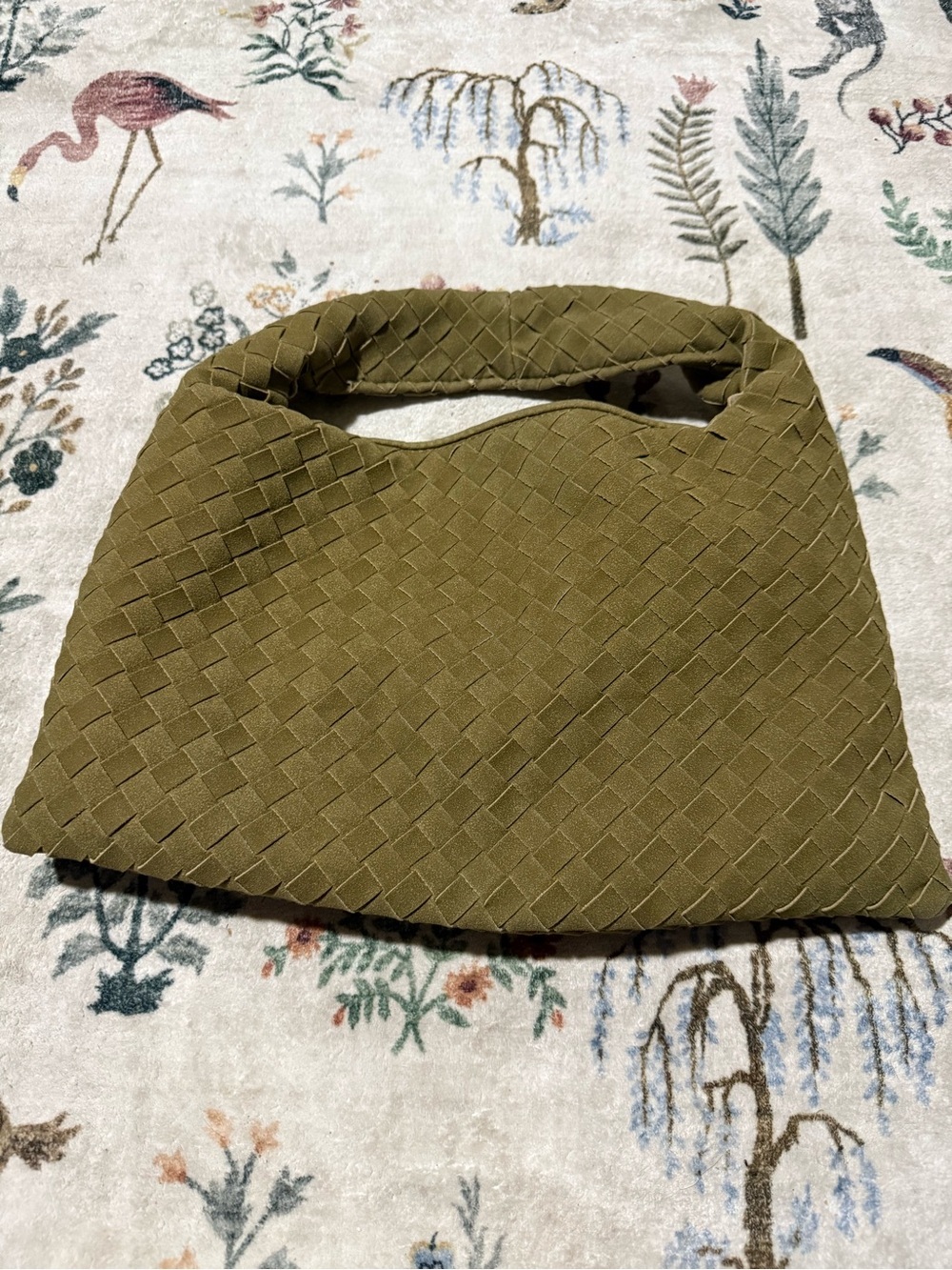 Woven Olive Green hobo Bag - Picture 2 of 9